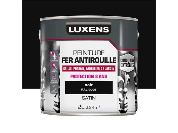 Peinture Fer Extérieur Luxens Noir Satiné 2 L