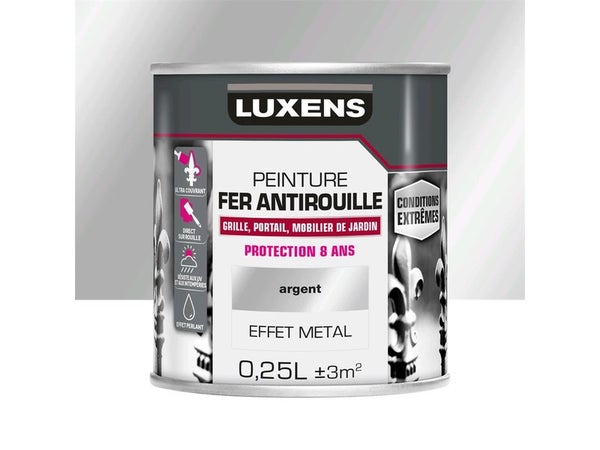 Peinture Fer Extérieur Luxens Argent Métallisé Glossy 0.25 L