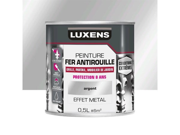 Peinture Fer Extérieur Luxens Argent Métallisé Glossy 0.5 L
