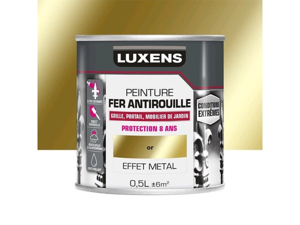 Peinture Fer Extérieur Luxens Or Métallisé Semi Brillant 0.5 L