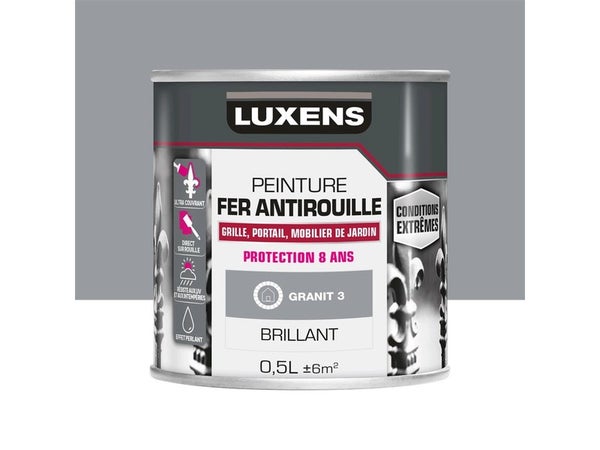 Peinture Fer Extérieur Luxens Granit 3 Glossy 0.5 L
