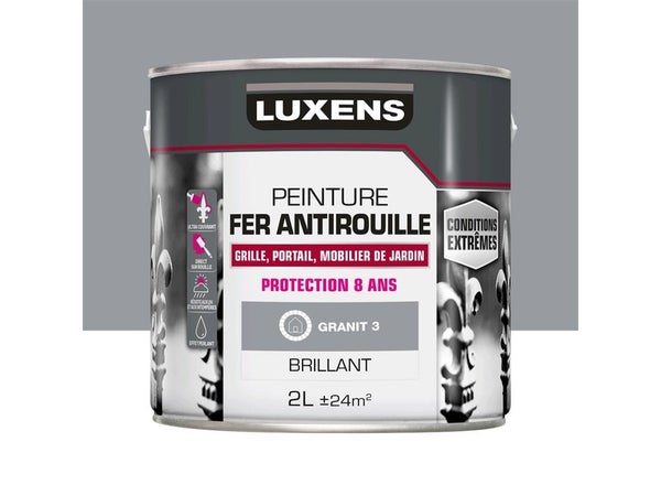 Peinture Fer Extérieur Luxens Granit 3 Glossy 2 L