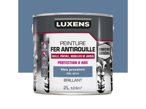 Peinture Fer Extérieur Luxens Bleu Provence Glossy 2 L