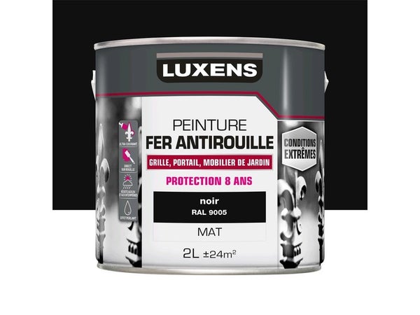 Peinture Fer Extérieur Luxens Noir Mat 2 L