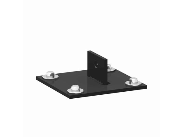 Platine jambe de force acier galvanisé plastifié à visser gris, H. 4.8 cm