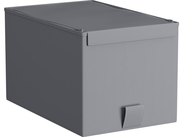 Boîte De Rangement Intissé Spaceo Home Gris H.16.5 X L.18 X P.28 Cm