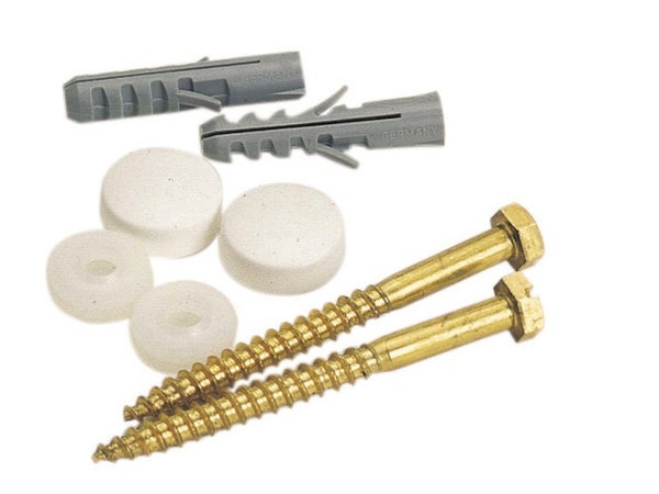 Lot de 2 chevilles clips pour fixation wc, L.9 X H.11 cm