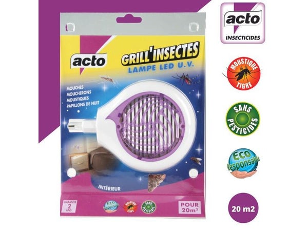 Lampe led UV, GRILL’INSECTES, protège jusqu'à 20 m²