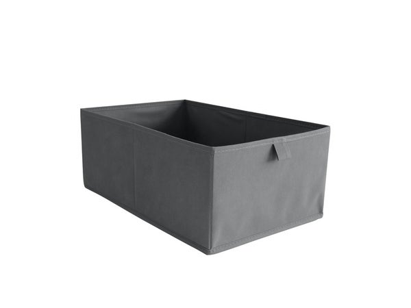Panier De Rangement S Intissé Spaceo Home Granit Gris H.16.5 X L.26 X P.42 Cm