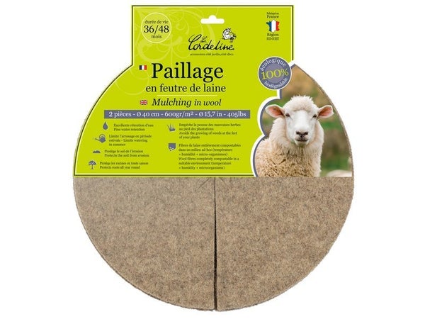 Lot De 2 Disques De Paillage, 600 G/M², 0.4X0.4 M