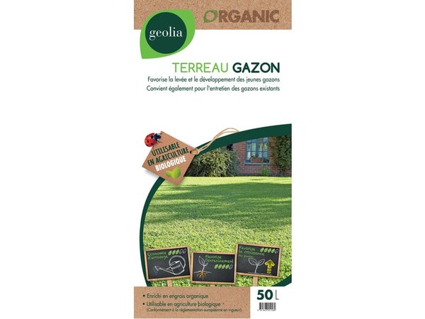 Terreau gazon GEOLIA, 50 l