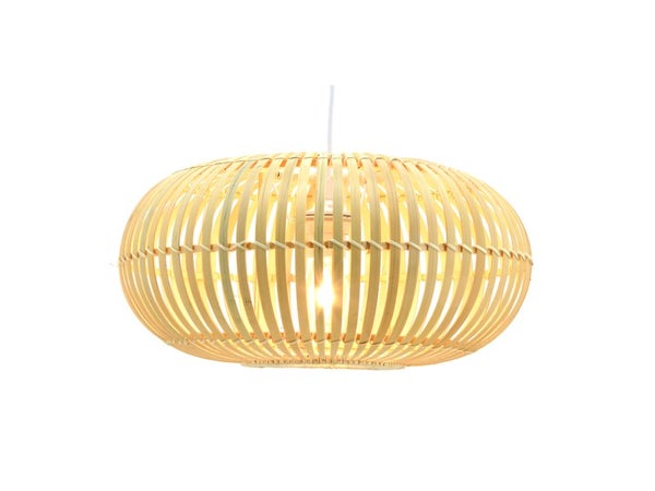 Suspension 1x e27 bambou naturel LUSSIOL Manille D.40 cm