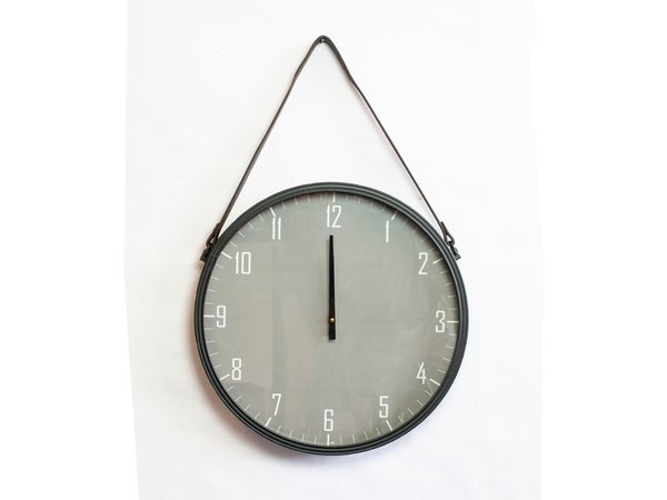 Horloge Acier Barbier Indus Noir. Diam.41 Cm