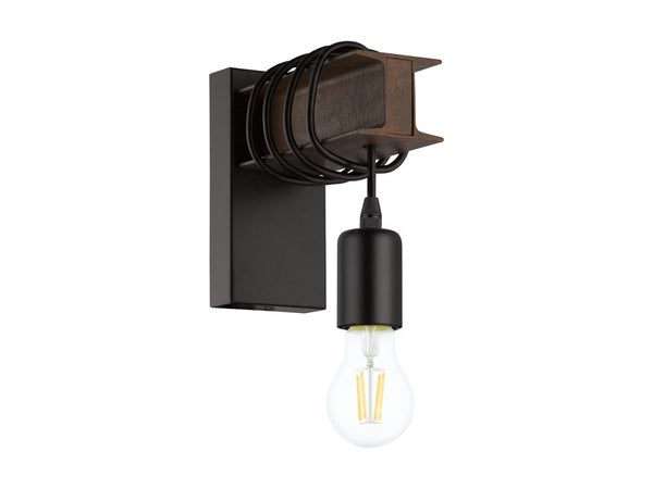 Applique, Industriel Acier Inoxydable Rouille Eglo Medbourne 1 Lumière(S)