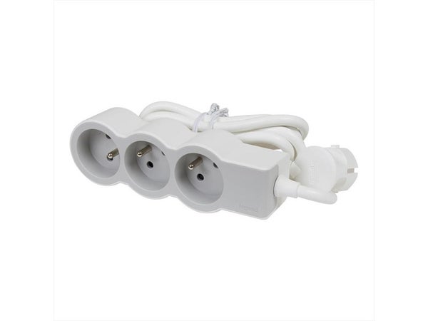 Multiprise filaire compact à 3 prises, LEGRAND, blanc