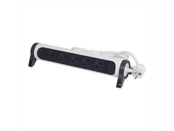 Multiprise Filaire Compact, 5 Prises Blanc Legrand, 1,5M