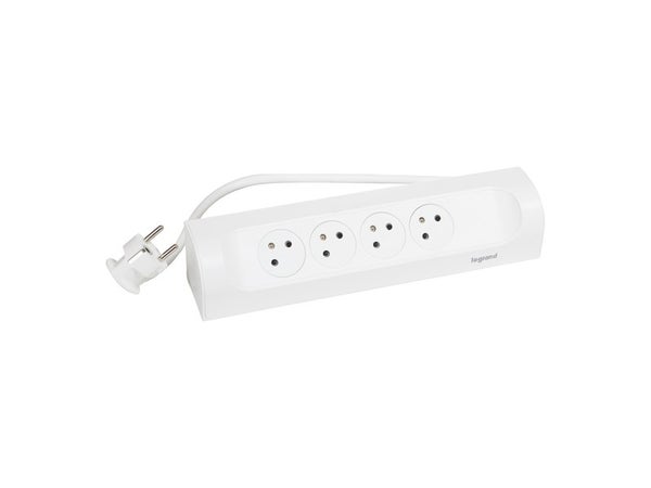 Multiprise Filaire Compact, 4 Prises Blanc Legrand