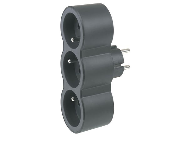 Triplite Murale Compact, 3 Prises Noir Legrand