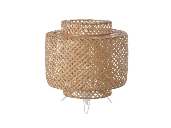 Lampe, E27 naturel bambou, LUSSIOL Doramu S H.25cm