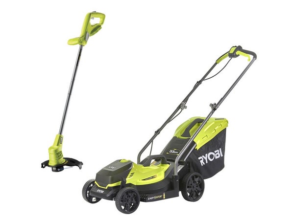 Tondeuse à batterie RYOBI 18V, 4 AH, l. 33 cm + coupe bordure 25 cm