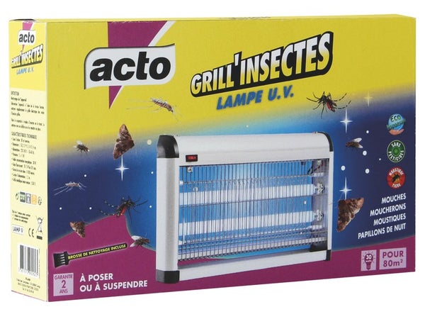 Aspirateur lampe UV, GRILL'INSECTES, protège 100 m²