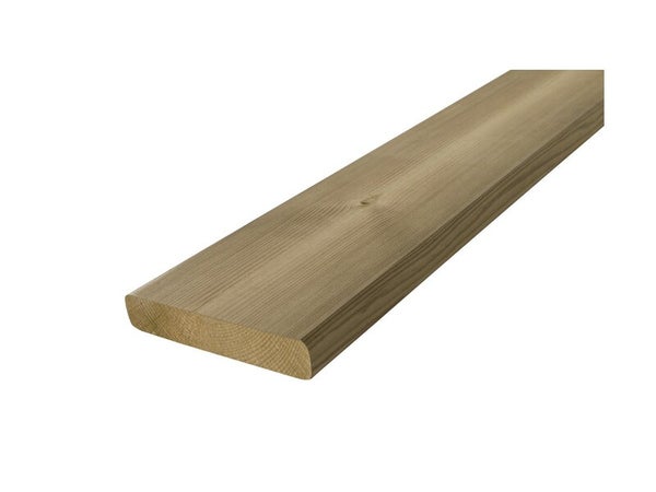 Planche Bois Skin, Vert, L.240 X L.18.5 Cm X Ep.34 Mm