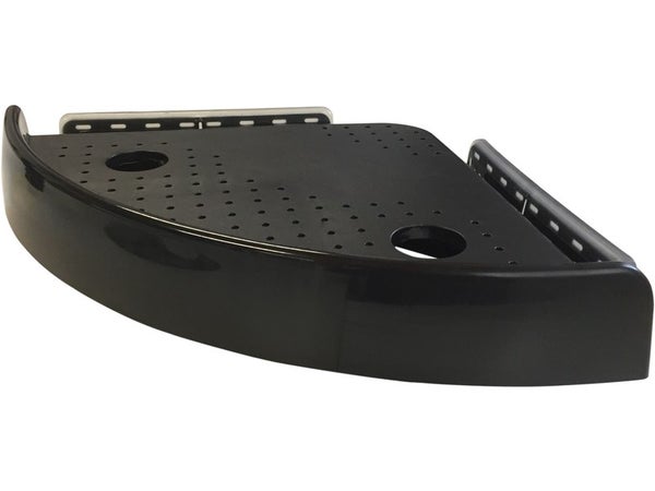 Etagère de douche en acier inox noir 38,7 x 27,4 cm x 3 mm - Triangulaire  design Aqua - fixation sans perçage - Brico Privé