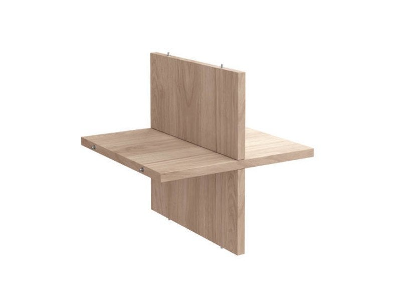 Pied meuble conique SPACEO fixe, H.21 cm bois mat blanc / beige / naturel
