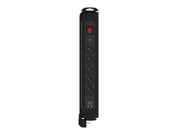 Multiprise parafoudre à 5 prises H05VV-F, LEXMAN, 3680 W noir