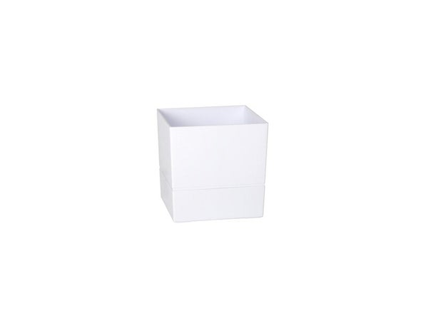 Pot carré polypropylène Aquaduo diam.19.3 cm blanc ivoire