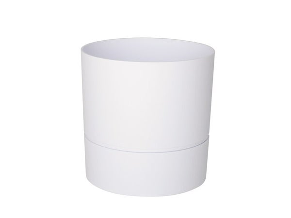Pot rond polypropylène Aquaduo diam.24.3 cm blanc ivoire