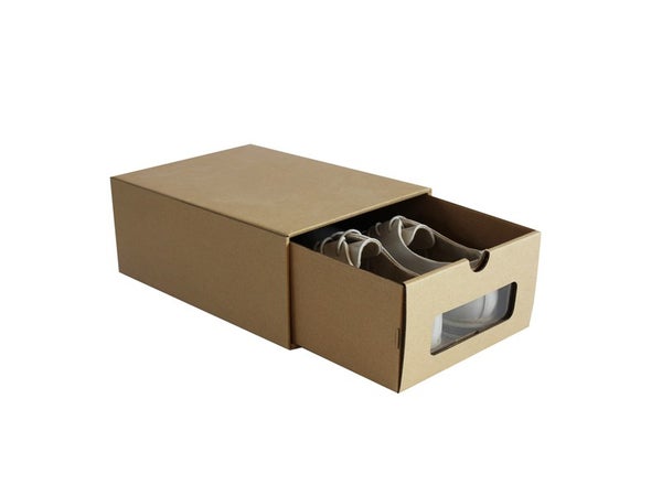 Lot de 2 range-chaussures à poser beige, 2 paires maximum H.12 x l.30 cm