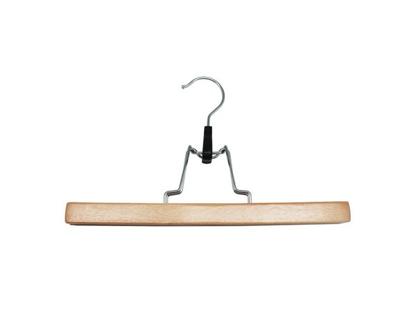 Cintre de pantalon et jupe en bois naturel, SPACEO, H.16.1 x l.28 x P.2.2 cm