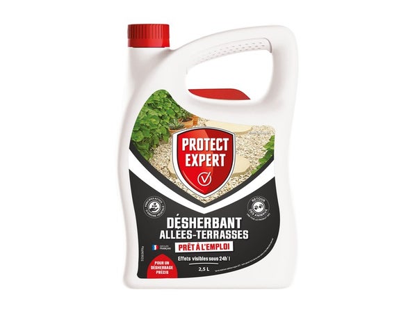 Désherbant cours, allées et terrasses, prêt à l'emploi, PROTECT EXPERT, 2.5 litres
