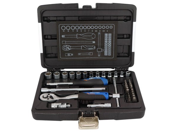 Coffret clé à douille et embouts de mécanicien DEXTER, 39 pièces