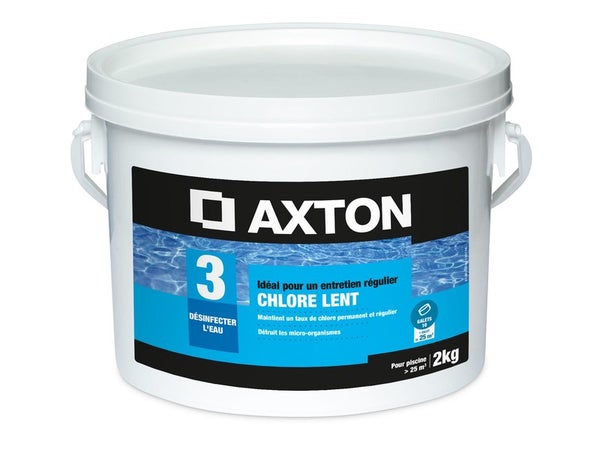 Chlore lent AXTON, galets 200 grammes 2 kg