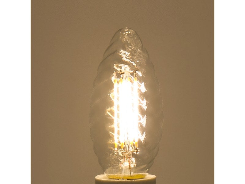Lot de 3 ampoules led à filament, flamme, E14, 806lm = 60W, blanc chaud,  LEXMAN
