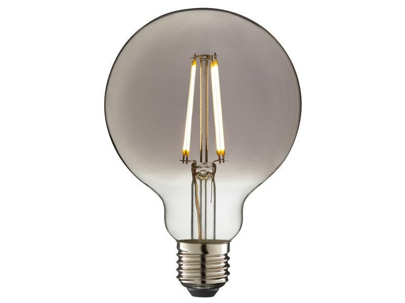 Ampoule décorative led à filament fumé globe 95 mm E27 40 W, LEXMAN