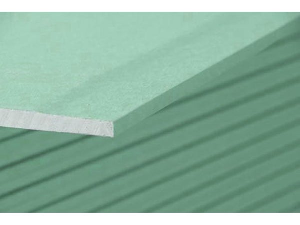 Plaque de plâtre BA 13 H.250 x l.120 cm, hydrofuge verte H1 NF RESI