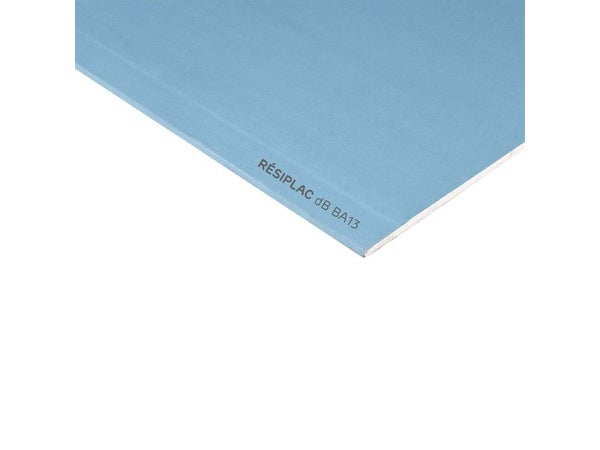 Plaque de plâtre BA 13 H.260 x l.120 cm, phonique acoustique bleu -4dB NF RESI