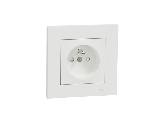 Lot de 5 prises avec terre MILUZ SCHNEIDER ELECTRIC blanc