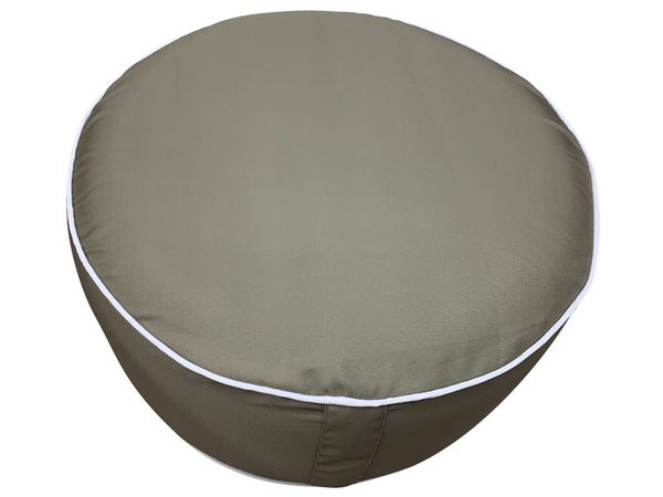 Pouf rond gonflabe, H.23 x diam. 53 cm, taupe