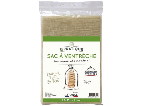 Sac à ventreche étamine coton ecru 60 x 35 cm