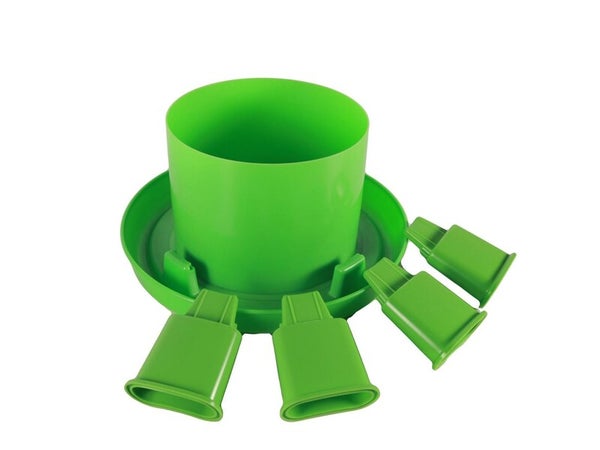 Lot de 4 pieds abreuvoir double cylindre ligne verte