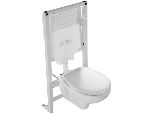 Bâti-support autoportant Marcel 3/6L et plaque de commande blanc