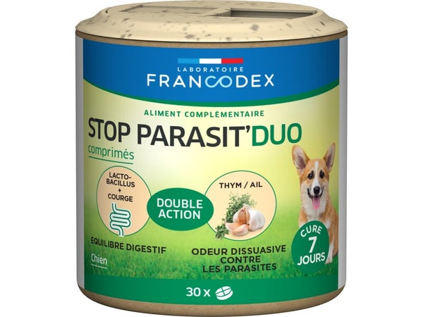 Complement alimentaire chien stop parasit' duo 30 comprimes