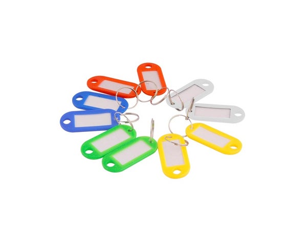Lot de 10 porte-étiquettes en plastique, STANDERS, L.50 x l.23 mm coloris flashy