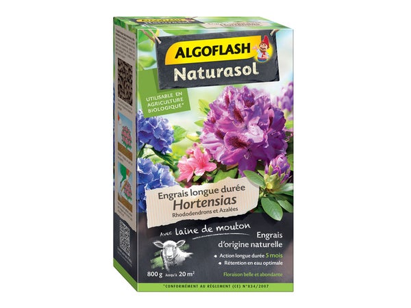 Engrais naturel hortensia ALGOFLASH NATURASOL 800 g