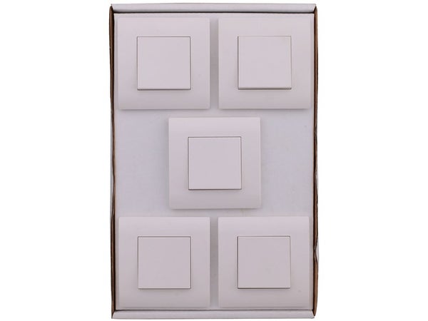 Lot De 5 Interrupteurs Va-Et-Vient Complet Basic, Blanc