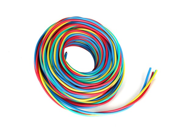 Fil Électrique 2.5 Mm² H07Vu L.25 M, Rouge / Bleu / Vert - Jaune